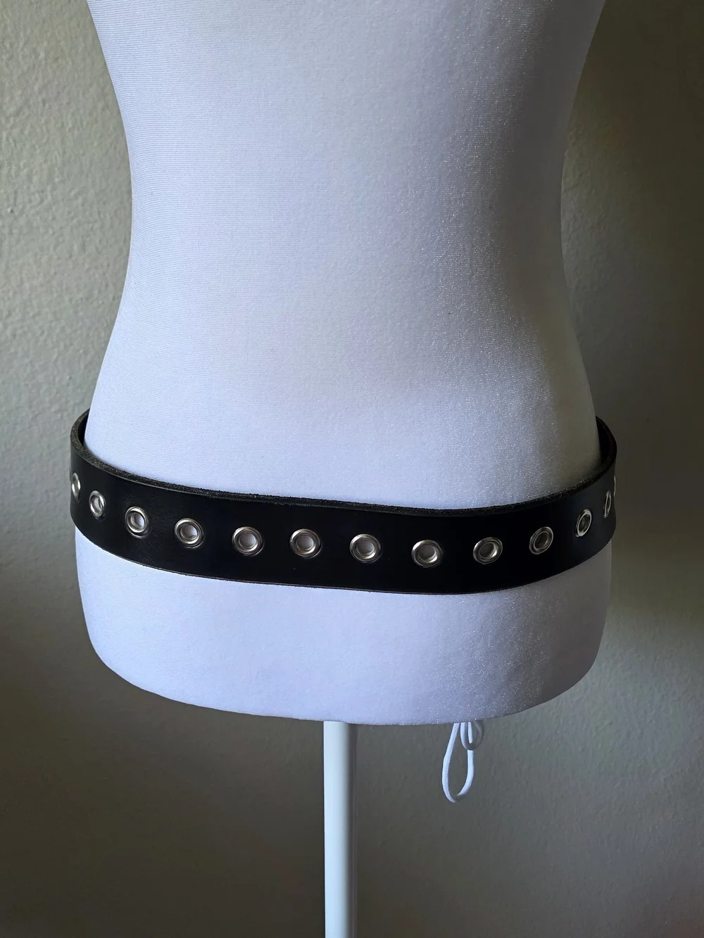 Vintage Genuine Leather Black Punk Rock Womens Belt